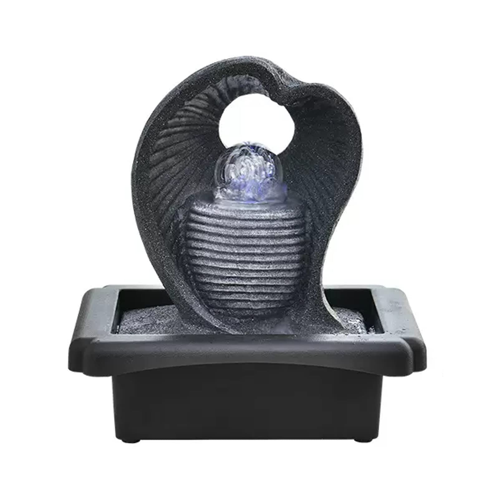 Easy Install Indoor Fountain with Rolling Ball Mini Waterfall Fountains Relaxation Water Feature Feng Shui Zen Meditation Desktop for Home Office Decor