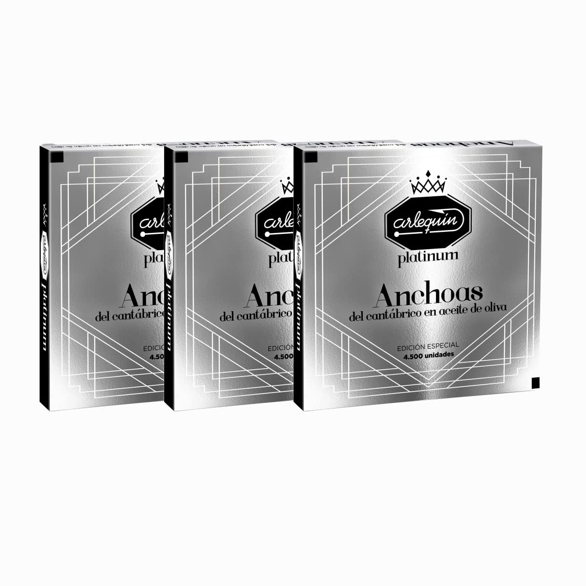 ARLEQUIN Serie Platinum Anchoa del Cantábrico, Elaborada a Mano en Santoña, en Aceite de Oliva (4 Latas (440 grs y 48 Filetes) — view 14