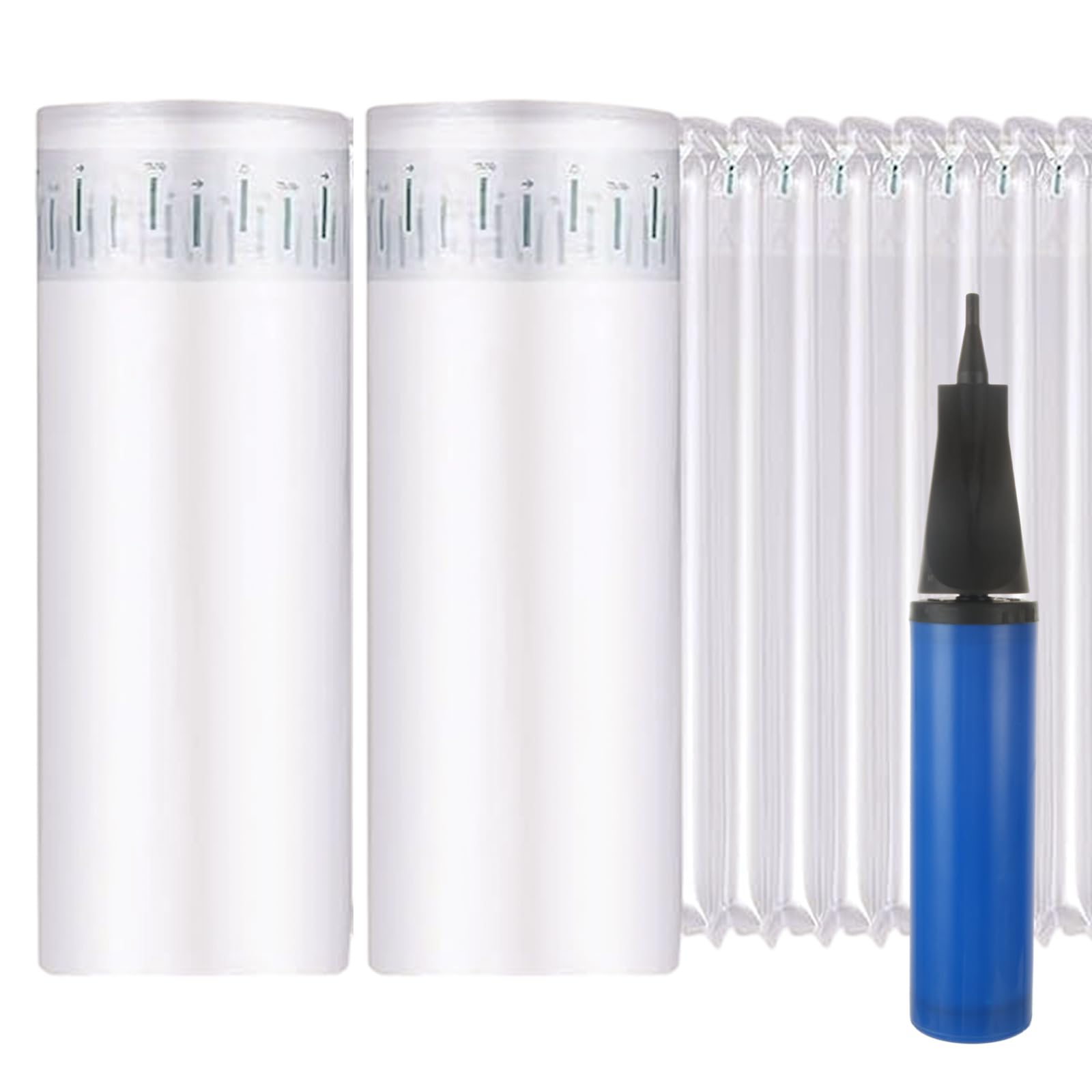 Luftpolsterfolie, 35 cm x 40 m, große Luftpolsterfolie für Verpackung, Umzug, Versand, Lieferung mit kostenloser Pumpe, aufblasbare Luftsäule, Luftpolstertasche, Weinflaschenschutz, 2 Stück