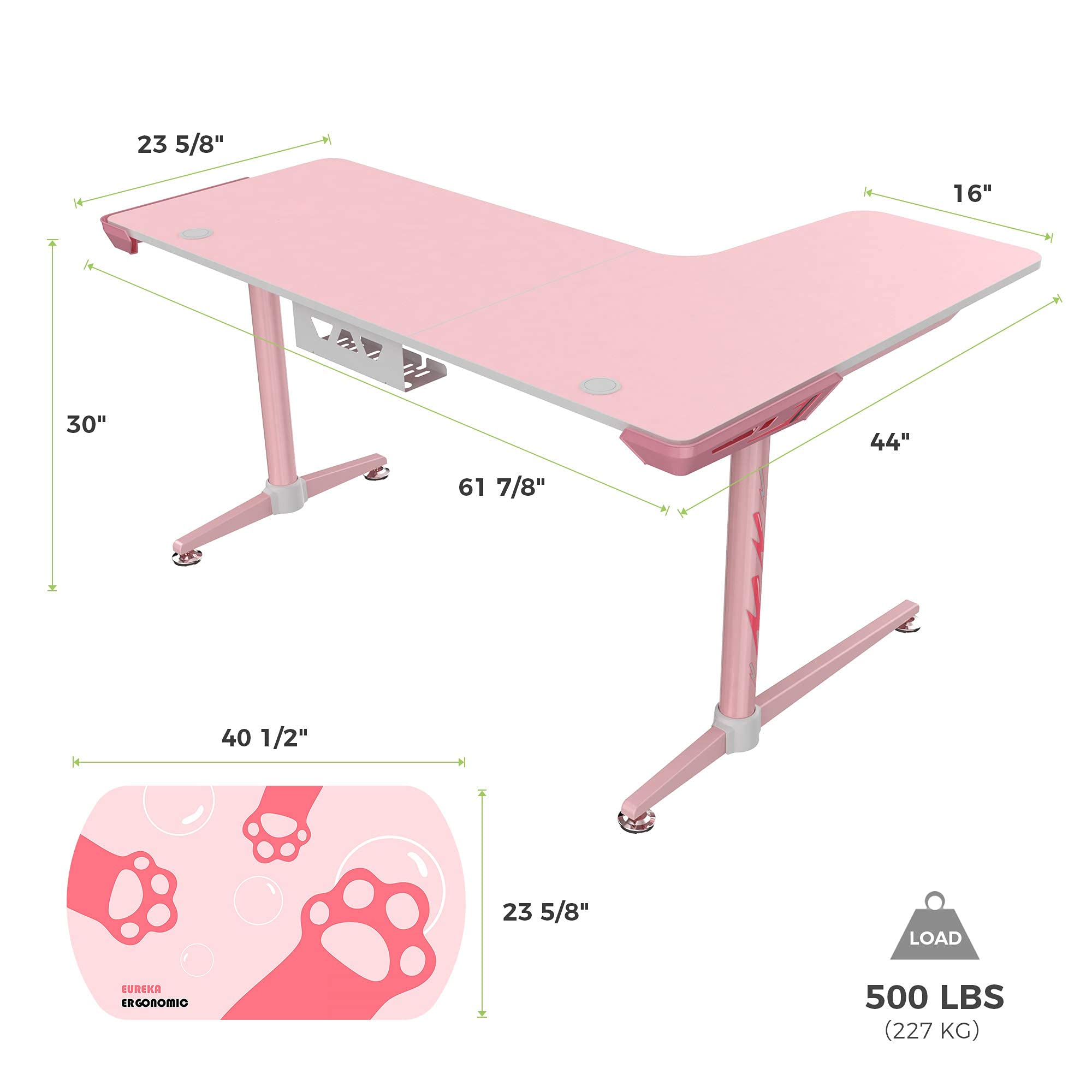 Eureka Ergonomic Gaming Table L60 Corner Desk Gaming vrogue.co