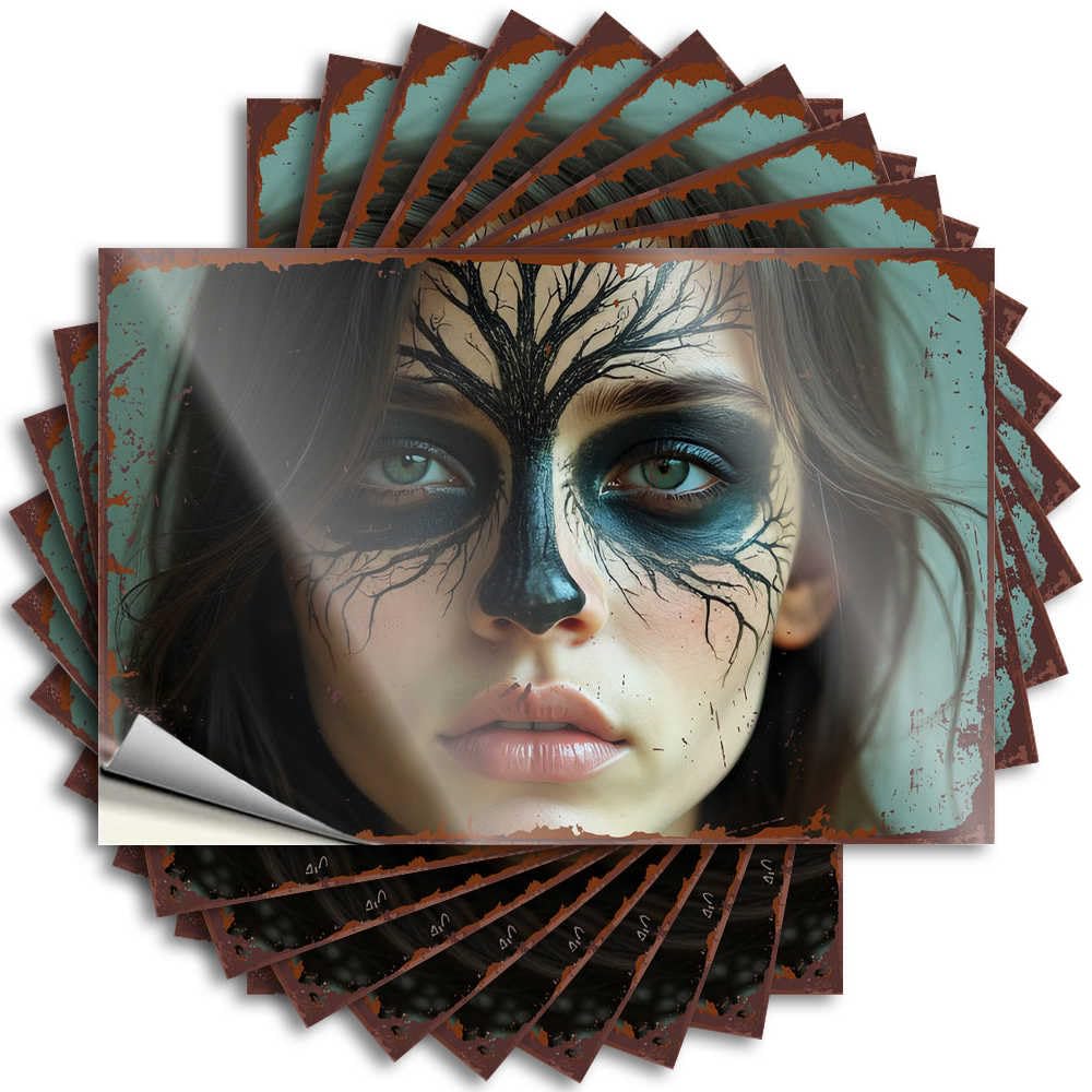 Man CABE Decor, Tattoo Inside Laptop Artistic Tree Face Paint: A Unique Expression of Nature's Beauty | Encouragement Waterproof Vinyl Stickers(12X18CM)