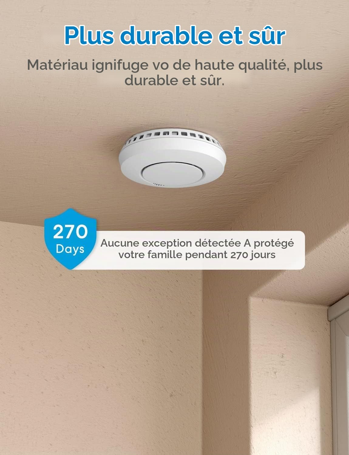 Meross Détecteur de Fumée Interconnecté (AVEC HUB), Détecteur de Fumée Intelligent Compatible avec HomeKit et SmartThings, Alarme Incendie avec Pile Remplaçable, Fonction de Test et Automatisation