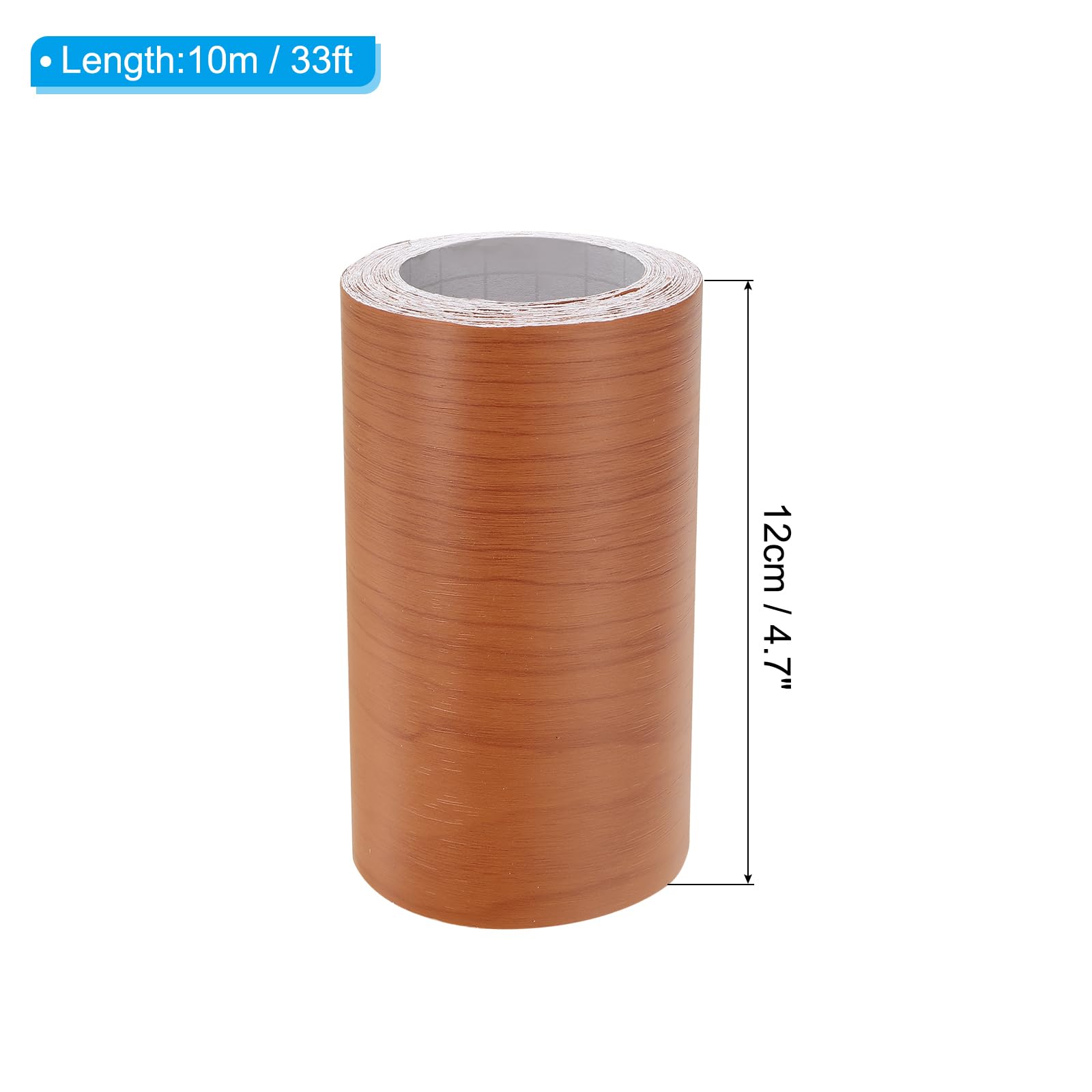 PATIKIL Pellicola Adesiva Legno 12cm x 10m, Nastro Autoadesivo Realistico con Texture Realistica per Porte da Pavimento, Tavoli, Armadi, Scrivanie, Ciliegio Rosso