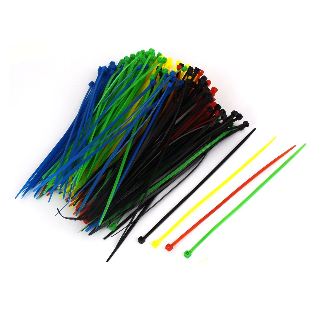 Aexit 150mm x Clamps 3mm Colorful Nylon Self Locking Wire Cable Zip Ties Strap Clamps 300 Pcs