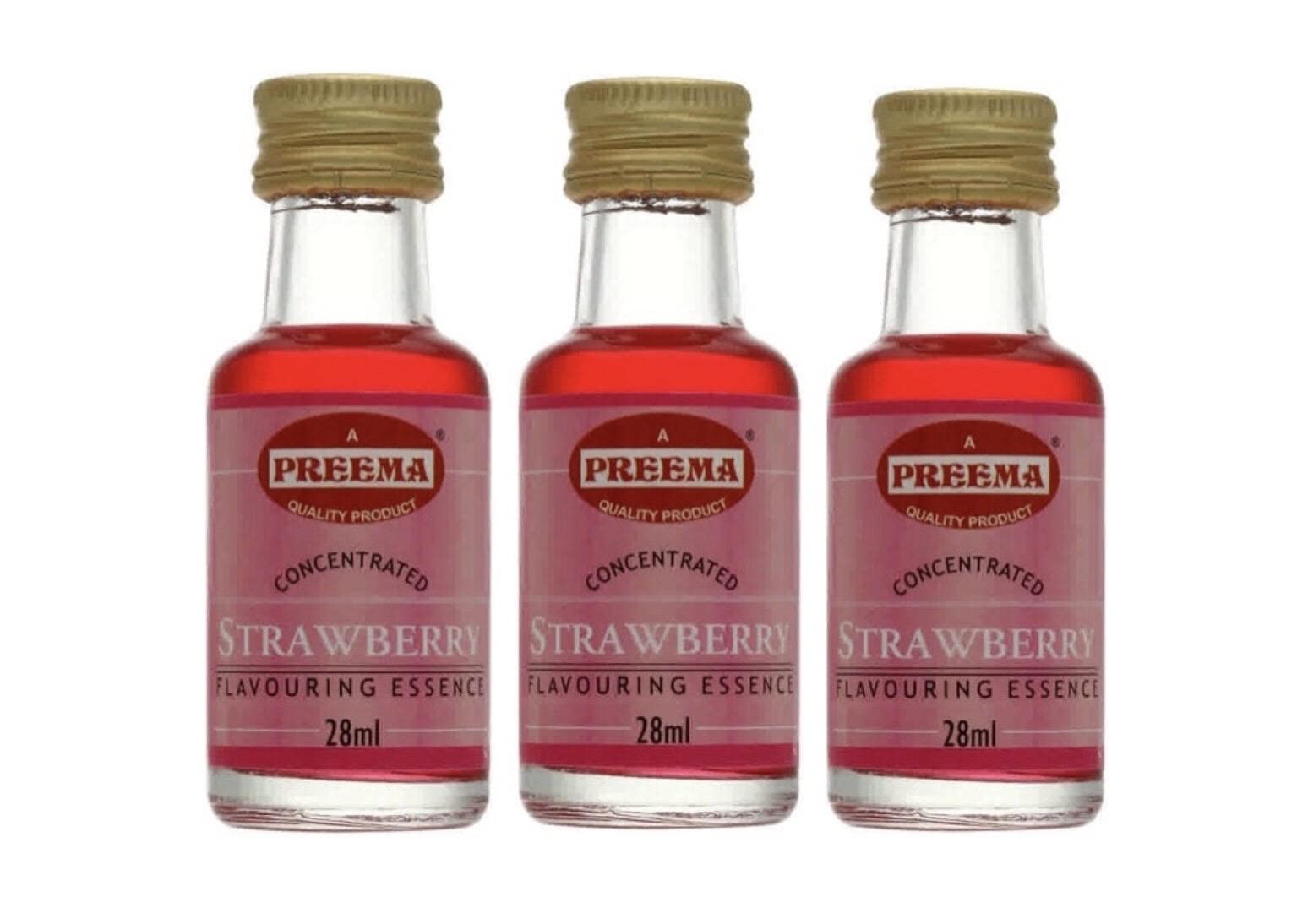 Preema Strawberry Flavouring Essence 3X28ml Small Size Premium Quality