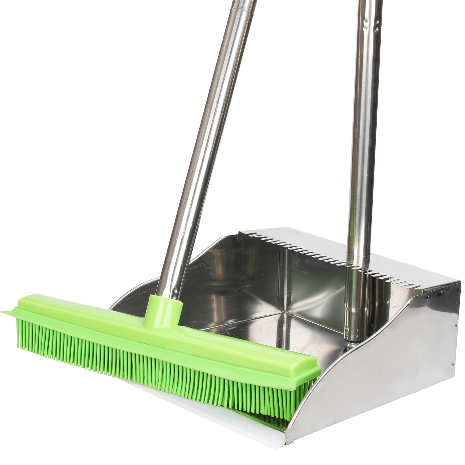 Broom With Dustpan Combo Set,Pet Hair Rubber Broom With - View #4