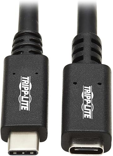 Tripp Lite Cable de extensión USB-C (MF), USB 3.2 Gen 2, Thunderbolt 3, negro, 10 Gbps, carga de entrega de energía de 60 W, 20 voltios, 3 amperios,