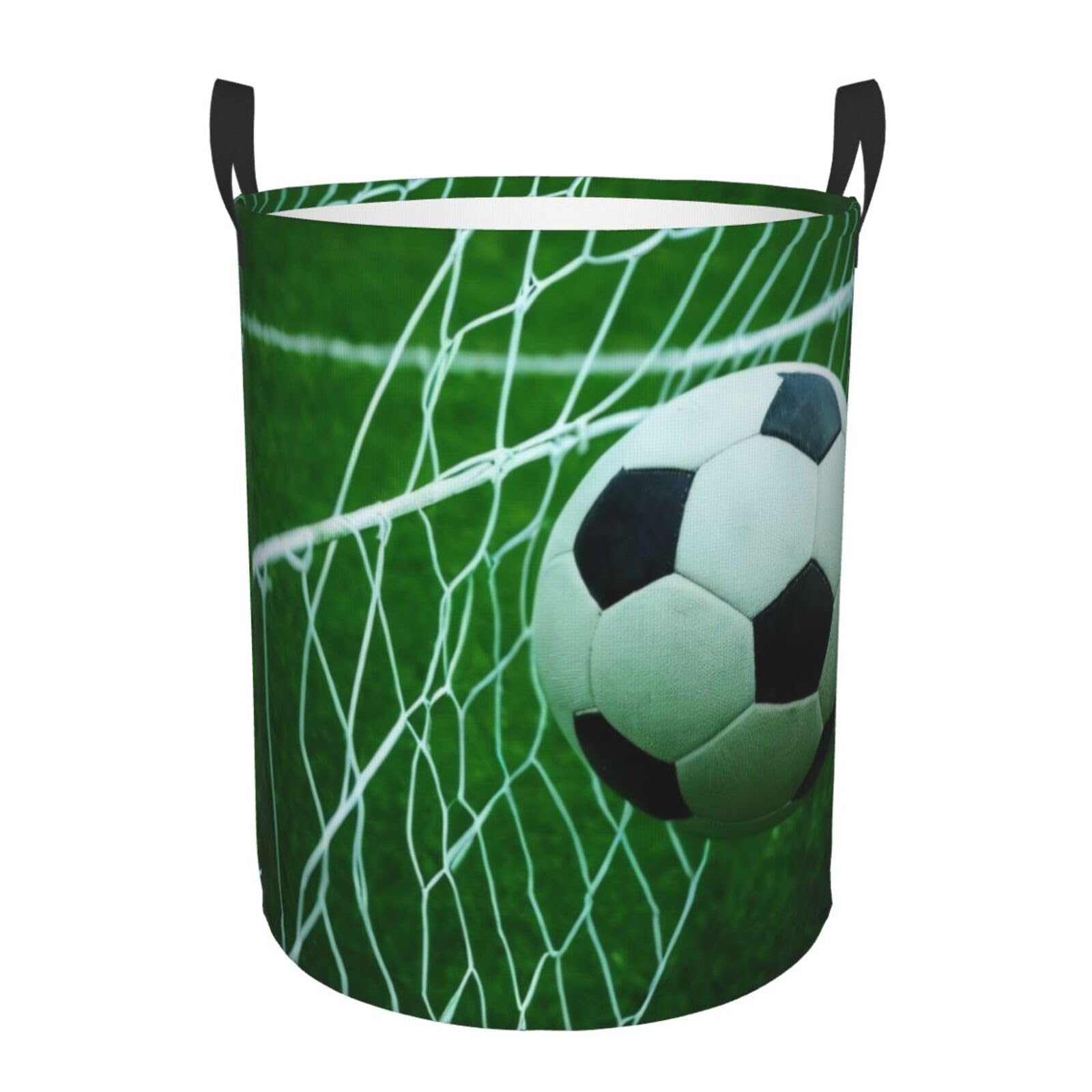Bktraverpt 3 D Graphic Laundry Baskets, Waterproof Oxford Fabric Laundry Hamper - Grass Football - Toys Storage Baskets Bin, Dirty Clothes Storage Hampers With Handle, Organizer Basket, Nursery Hamper, Home Decor