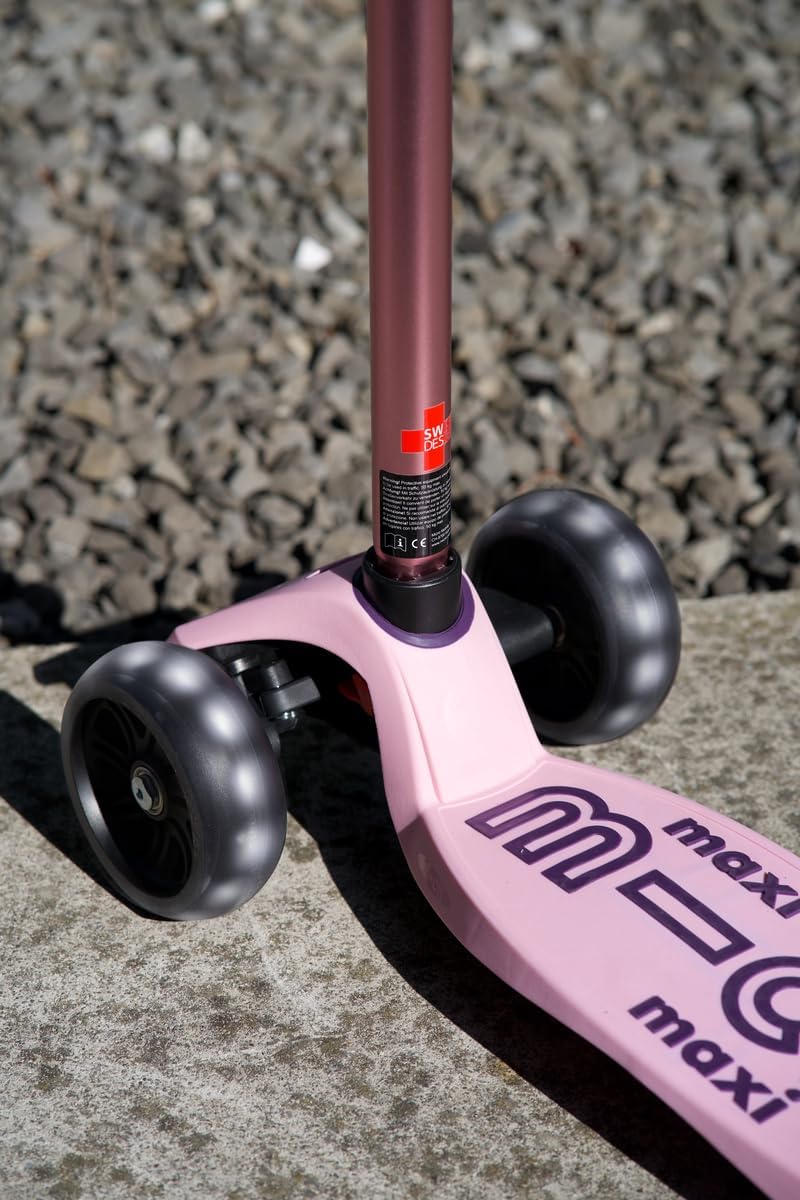 Micro Kickboard - Maxi Deluxe Pro LED Kick Scooter - Smooth-Gliding, 3-Wheeled, Light-Up Wheels, Lean-to-Steer Design with Fat, Stable Wheels and Chopper-Style Handlebars for Ages 5-12 - Image 6