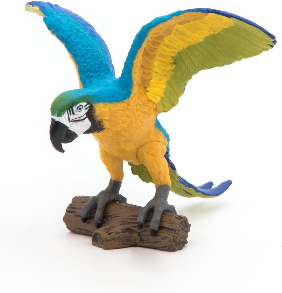 Papo - Realistic Blue Macaw Parrot Figure - Ages 3+ - Wild Life Collection - Educational Play Exotic Birds - Gift Idea Toy for Girls and Boys - 3.5 in X 3.7 in X 3.0 in