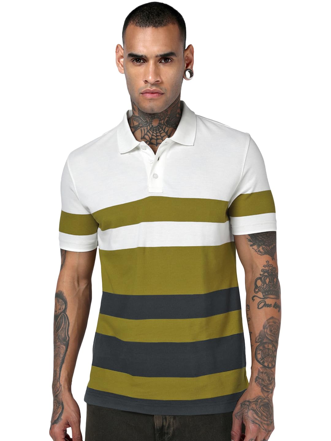 Men Color Block Regular Fit Half Sleeve Polo Cotton-Pique T-Shirt-image-17