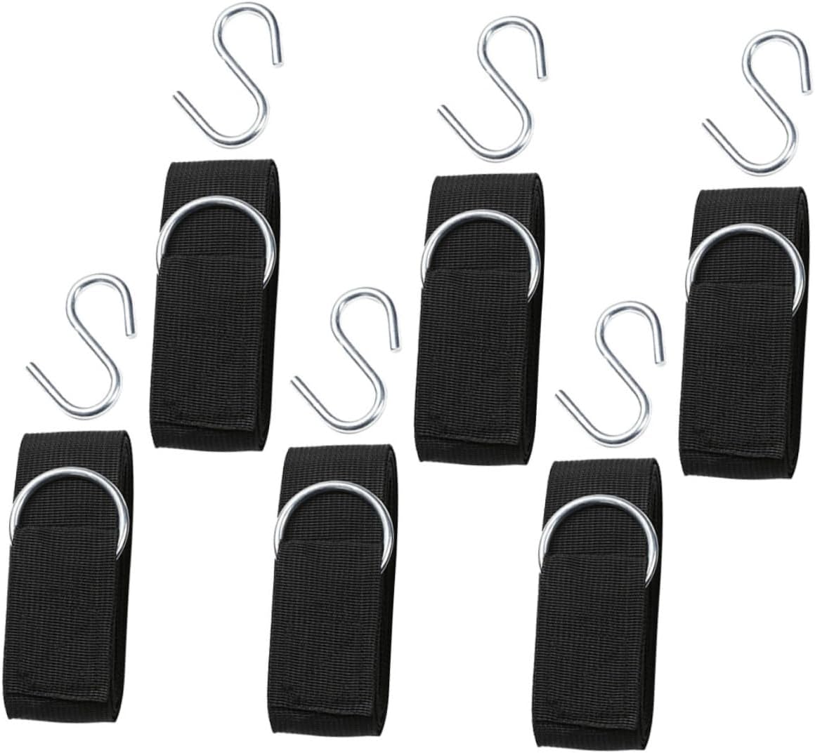 DECHOUS Adjustable Hammock Ropes Set of 6 Heavy Duty Swing Hanging Straps with S-Hooks for Outdoor Use for Camping and Backyard Swings