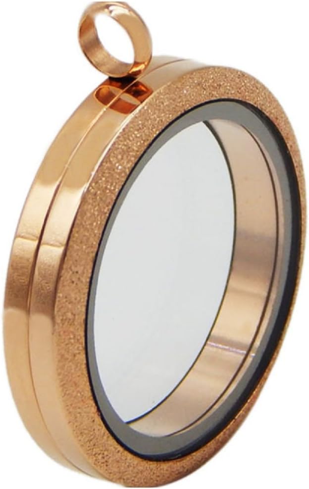 Blowin 30MM Rose Gold Stainless Steel Custom Living Floating Charm Memory Locket Necklace with 22 Inches Chain