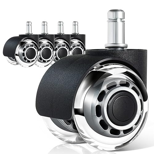 Acuryx Juego de 5 ruedas de repuesto para silla de oficina, ruedas de goma para todos los suelos de madera dura y alfombras, ruedas resistentes para disponible en Yaxa Peru