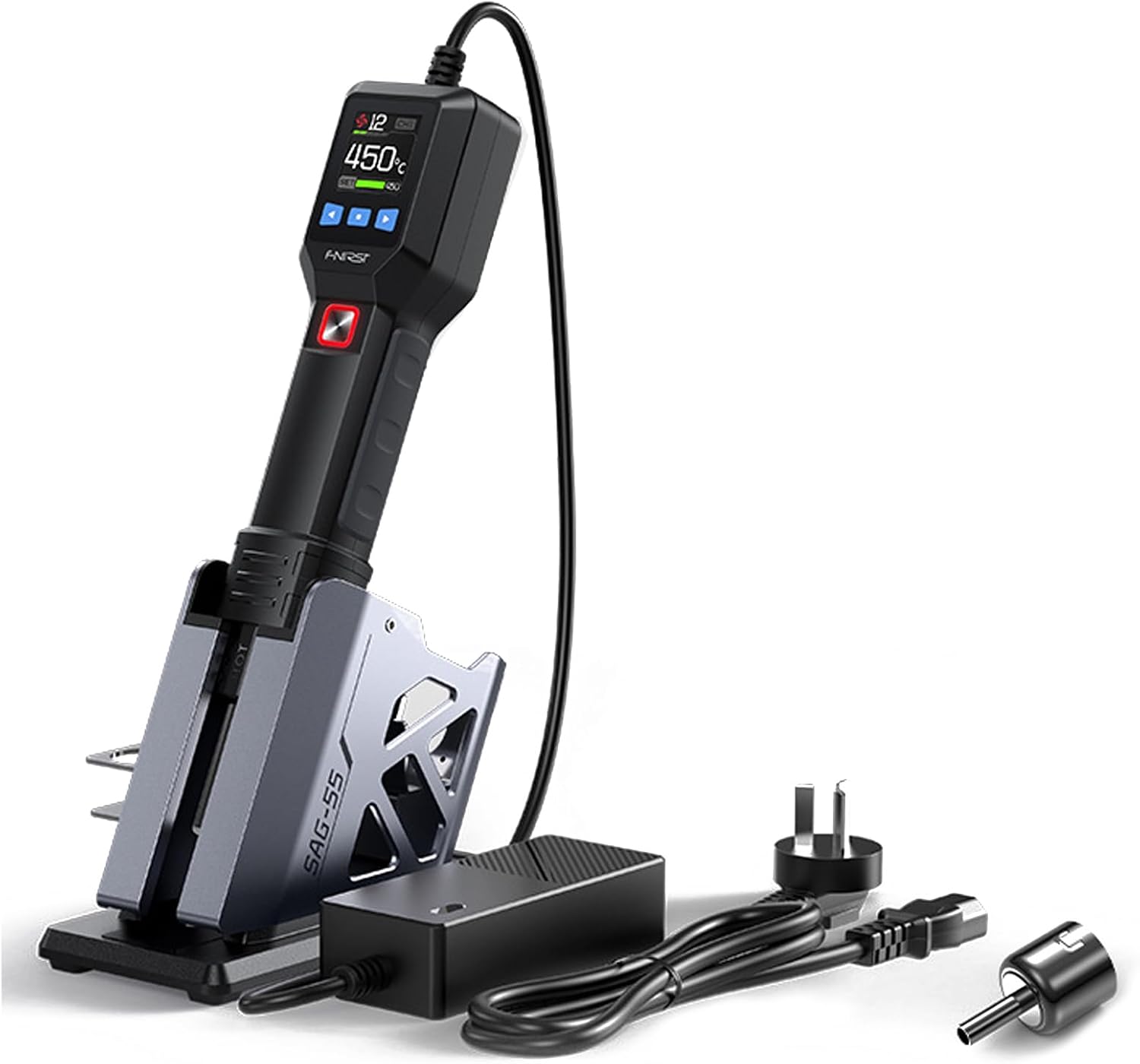 Heat Tool Heat Gun, Heat Gun, Hot Gun, 20 Levels of Airflow, 212 - 892°F (100 - 450°C), Variable Temperature Setting, Multi-purpose Heat Tool Heat Gun, Hot Air Reworkstation, PID Temperature Control