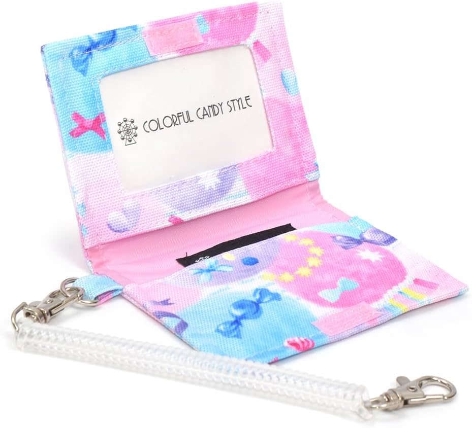 COLORFUL CANDY STYLE Pass Case, PET Fluffy Cute Candy Pop