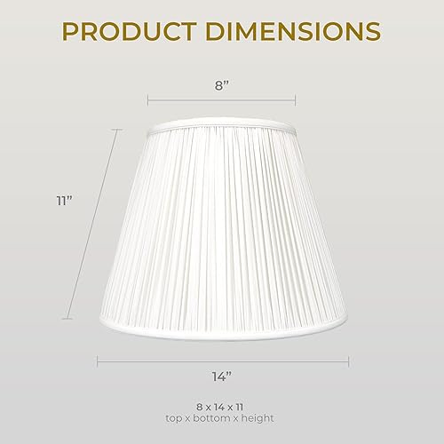 Vista 42 de Royal Designs Deep Empire - Pantalla plisada para lámpara, color beige, 9 x 18 x 14 pulgadas