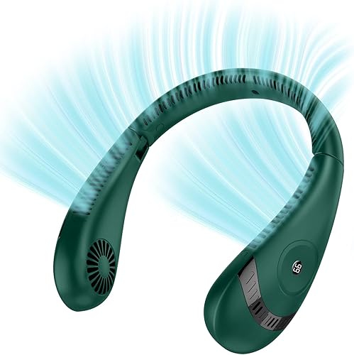 Miniatura 1 de Aptoco Ventilador de cuello, ventilador portátil manos libres sin aspas, ventilador personal recargable por USB, 5000 mAh, 3 velocidades, 78 salidas