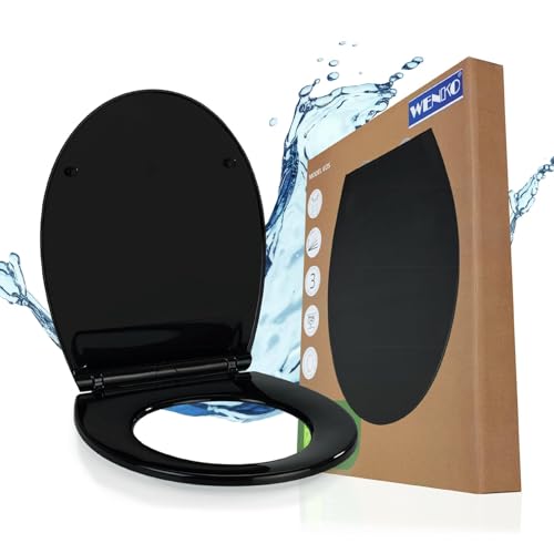 WENKO Abattant WC Premium avec Frein de Chute KOS | Abattant WC clipsable avec Fixation INOX |...