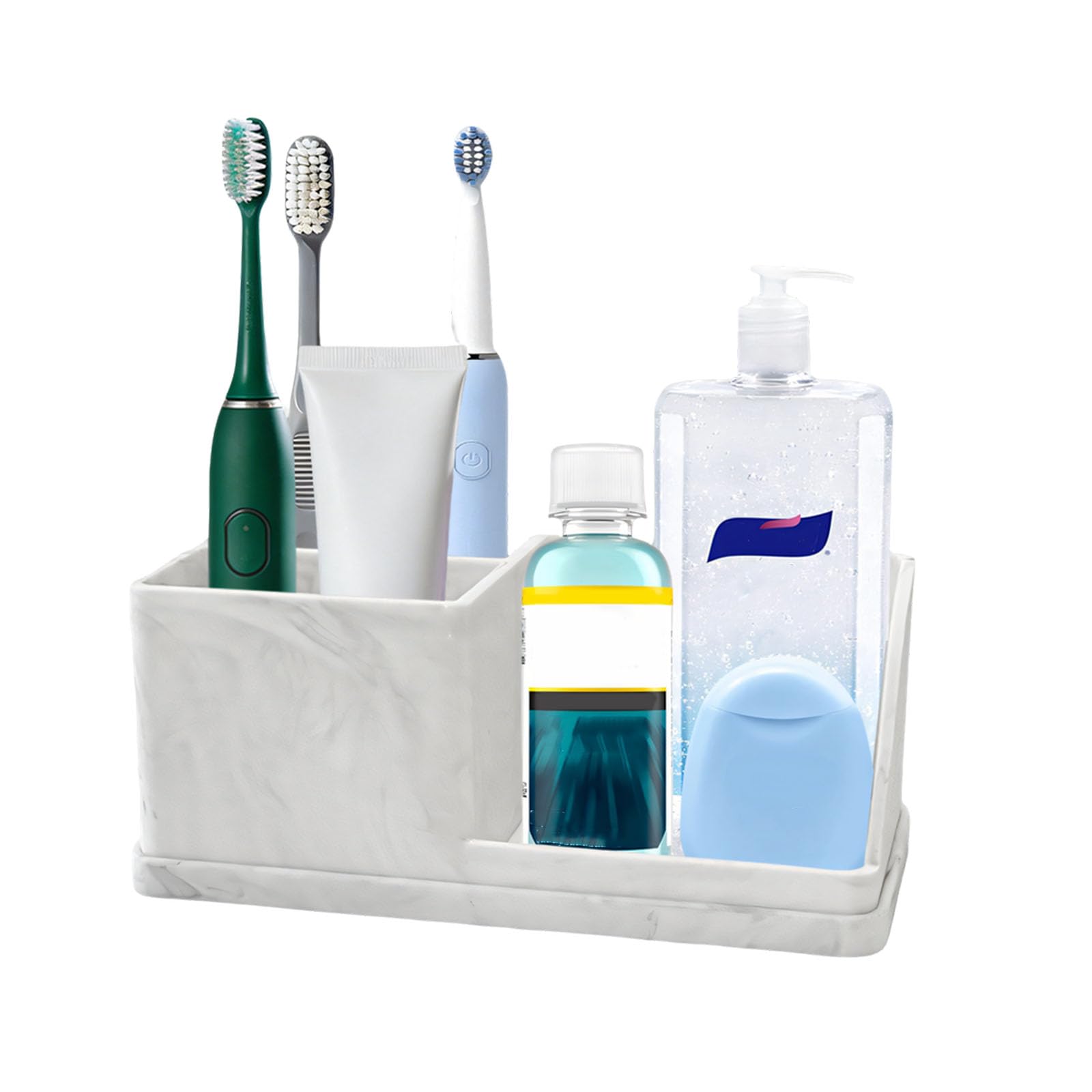 Practical Silicone Toothbrush and Cosmetic Stand Designed for Tidy Countertops in Any Bathroom Not Drill Bathroom Shelf
