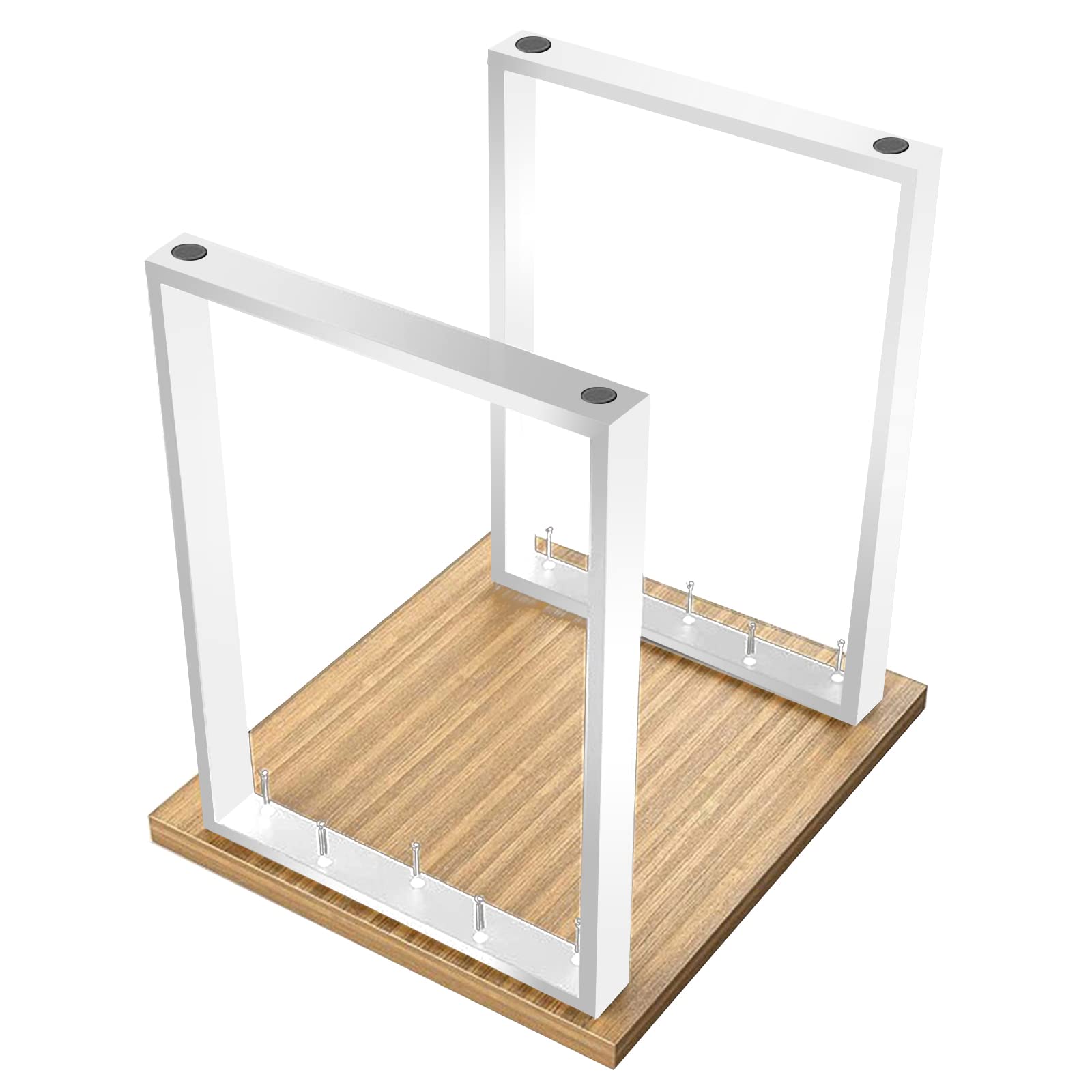 LANTUS Patas para Mesa Comedor, Escritorio | Variante Frame | 2 Piezas -60 * 72cm (Blanco) | Patas de Acero, Juego de 2 Patas