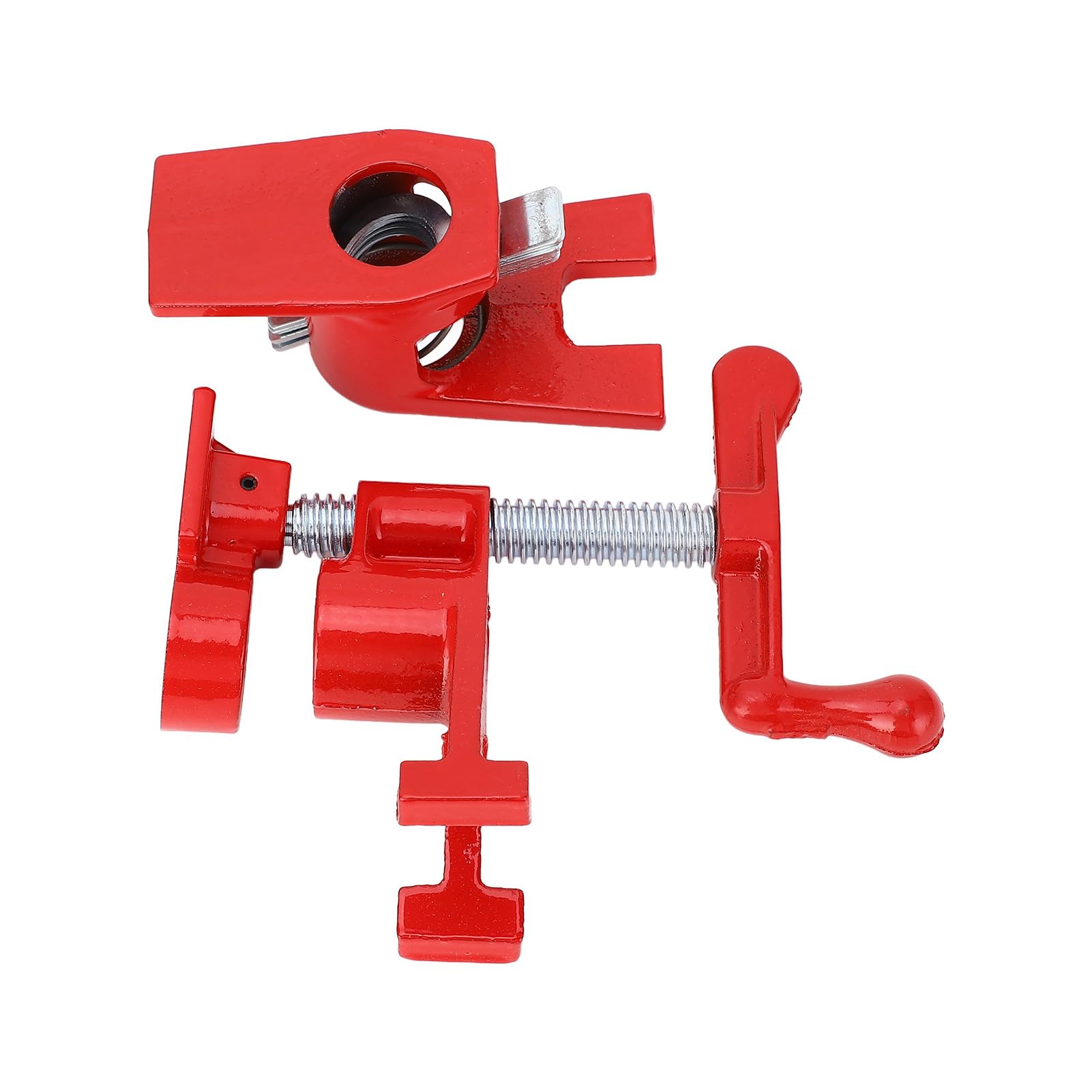 Juego de 4 Abrazaderas para Tubos, Abrazadera de Mandíbula Ajustable de Hierro Maleable Resistente con Diseño Liviano, Ideal para Carpintería, Sujeción de Madera, Metal y Plástico
