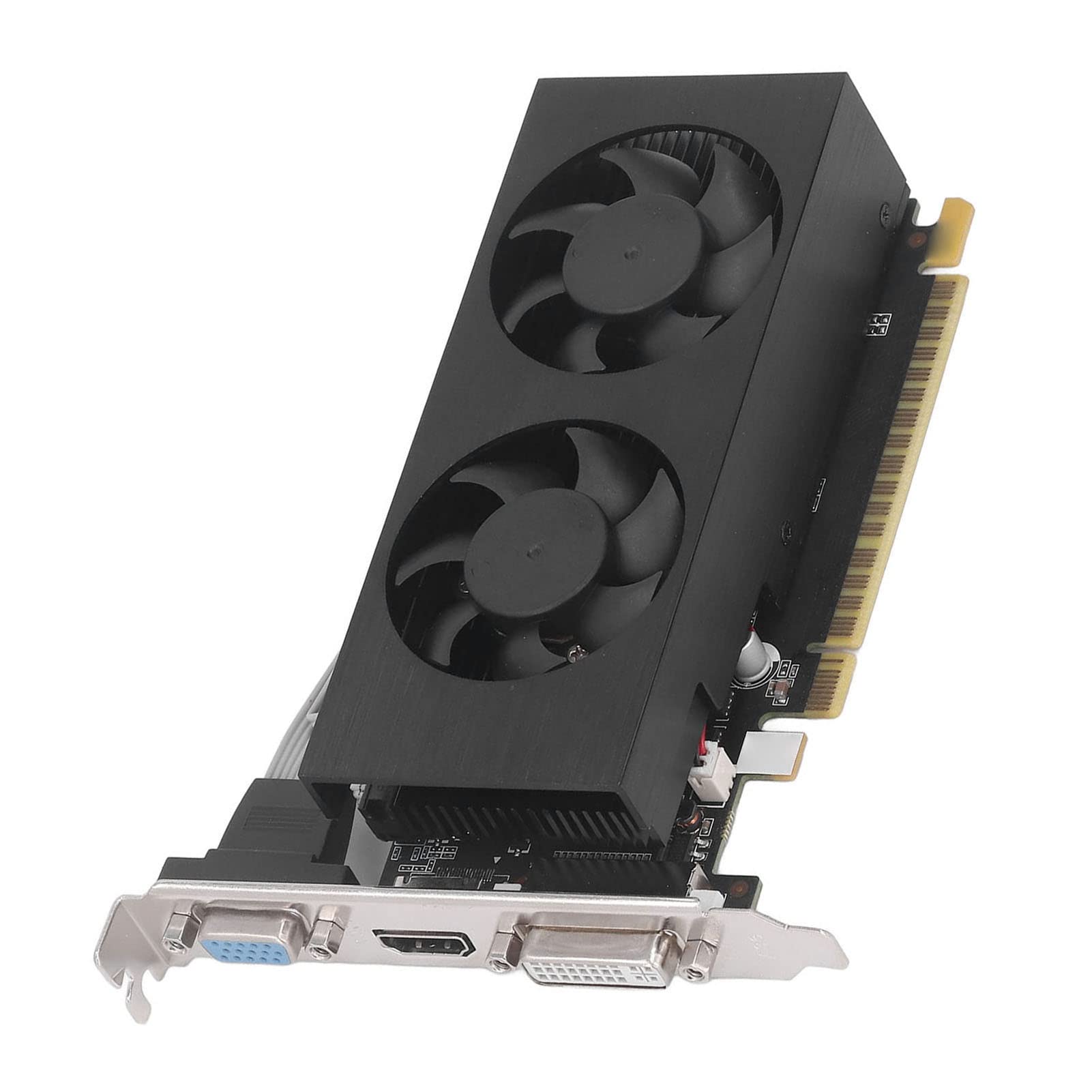 Schede grafiche GTX750 4G DDR5 GPU doppia ventola da 128 bit con interfaccia multimediale HD DVI VGA per PC da gioco Workstation Metallo nero