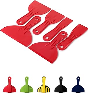 Bates - Juego de 6 cuchillos de masilla de plástico, raspador de pintura, herramienta de spackle y esparcidor