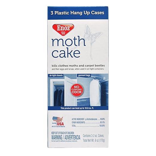 Enoz Moth Cake 3 Pack (1) Kills Clothes Moths, Carpet