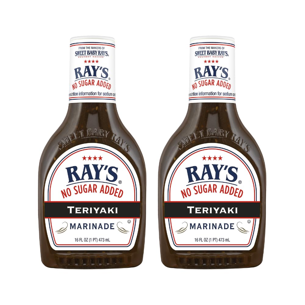 Sweet Baby Ray's No Sugar Added Teriyaki Marinade, 16 Fl Oz (Pack of 2)