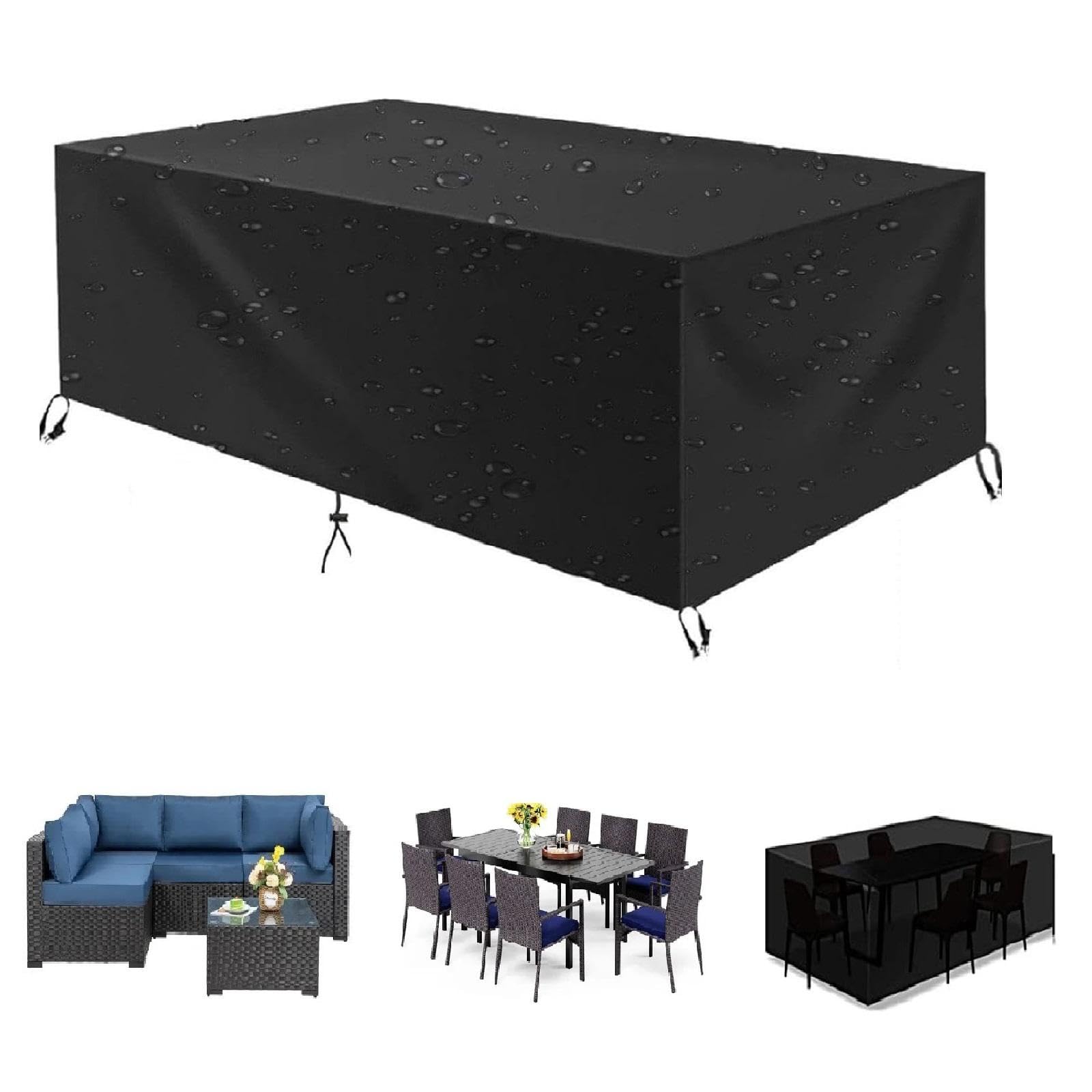 HNKDKJ Housse Protection Table De Jardin Rectangulaire Bache Salon De Jardin Extérieur Housse Table De Jardin Exterieur Imperméable 420 Oxford Housse