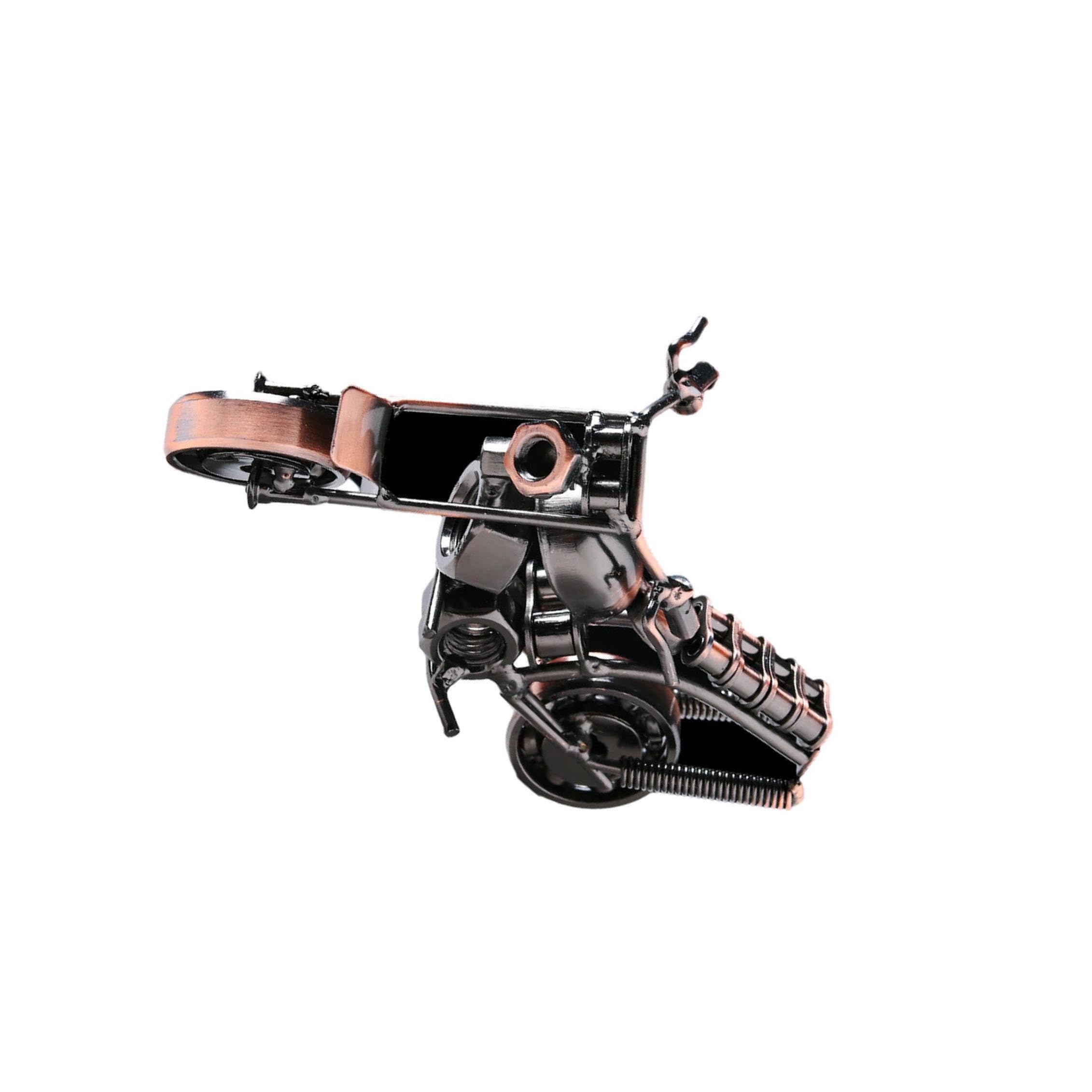 TWISAXC Vintage Motorcycle Figurine Home Office for Creative Figure Ornament Crafts Men Birthday Artwork Iron Model for Creative Figure Ornament Crafts Men