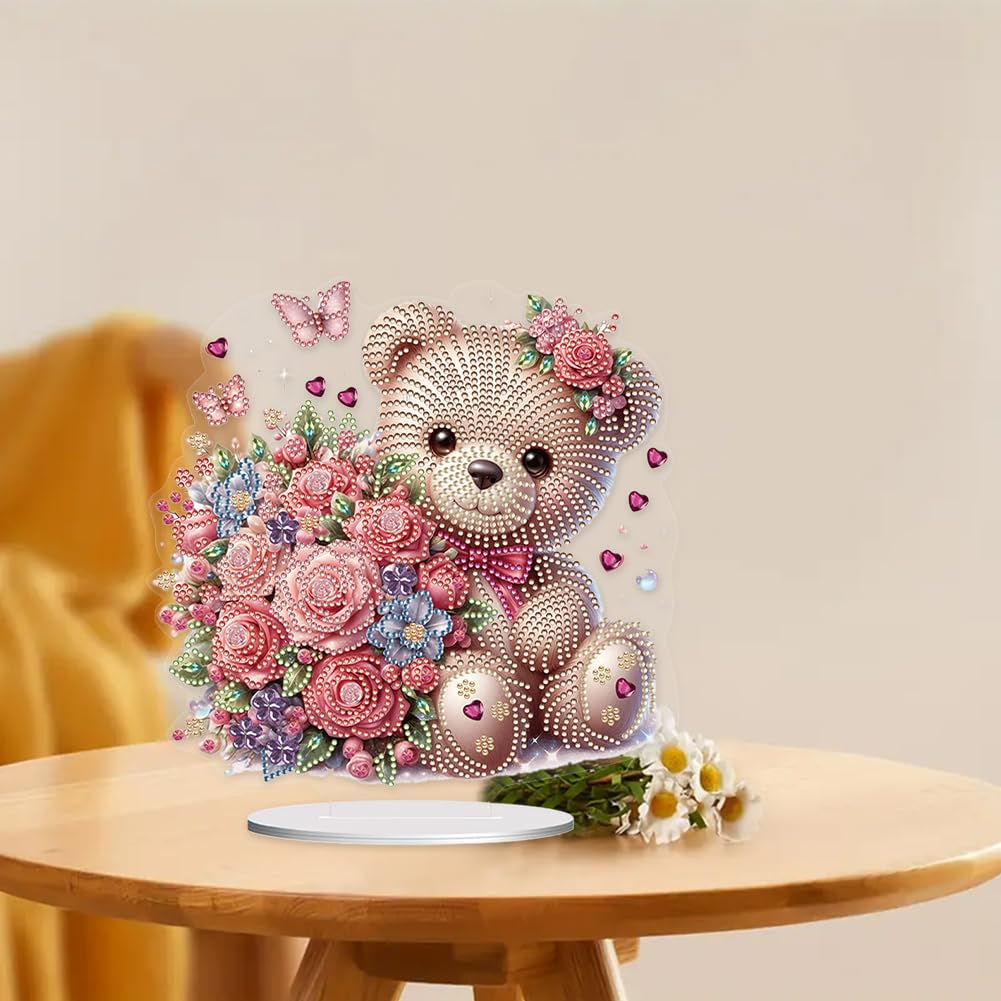 Decorazione Da Tavolo 5D Diamond Painting Fai Da Te – Set Con Tela Adesiva E Diamanti – Motivo Pavoni – Per Principianti