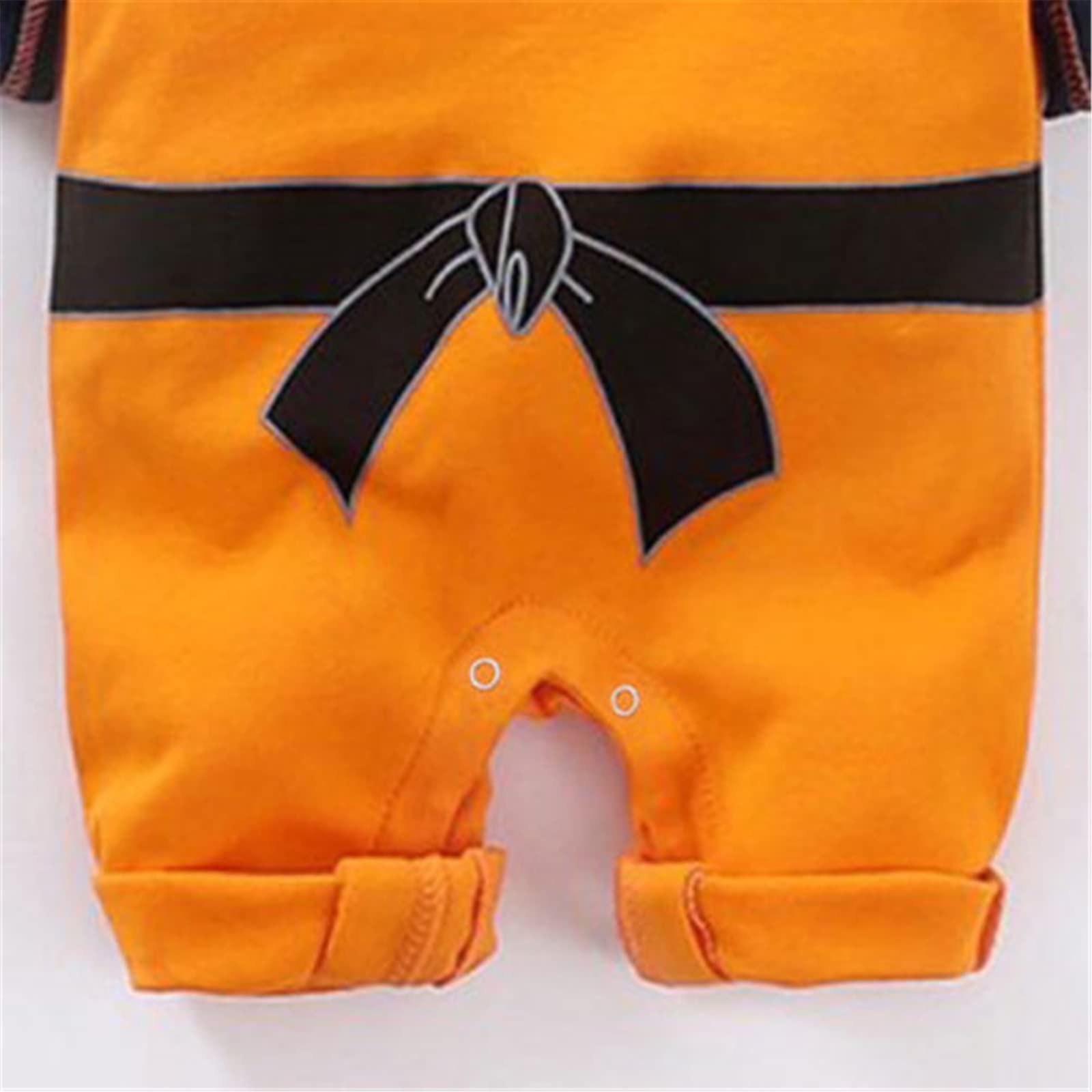 Chollius Dragon Ball Strampler für Jungen 0-24 Monate halbe Ärmel Goku-Bodysuit Aufdruck Gürtel runder Ausschnitt Dragon Ball-Strampler Wintergeschenk