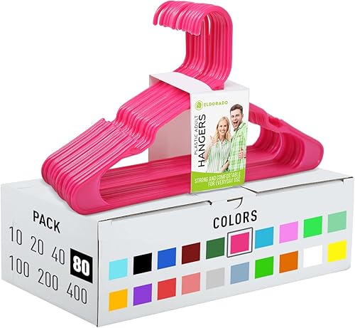 Miniatura 1 de Eldorado Perchas para ropa de tamaño adulto, plástico, ideal para uso diario, ropa estándar, camisas, blusas, camisetas, vestidos, chaquetas,