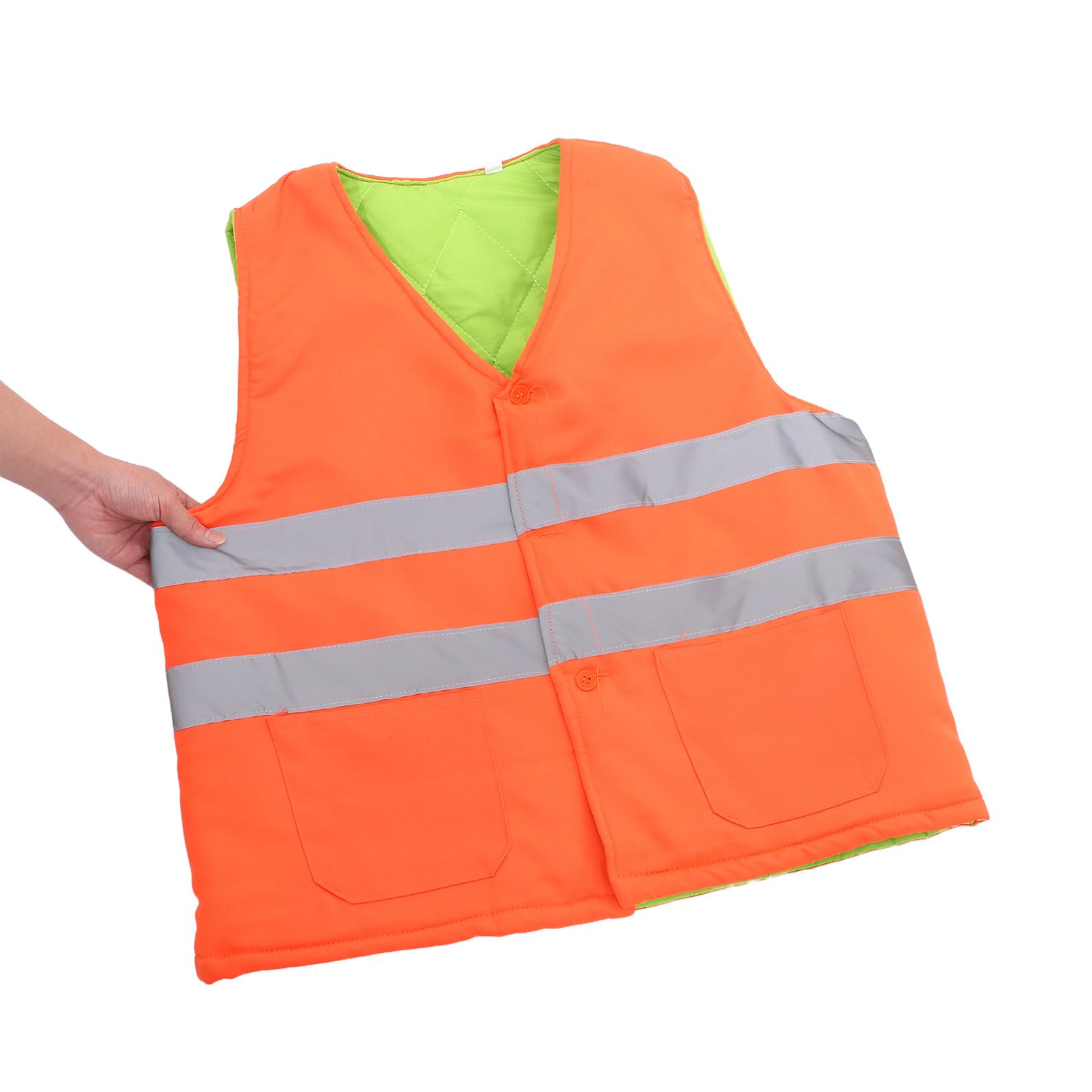Chaleco Reflectante Aislante para Invierno con Alta Visibilidad Protección Térmica y Resistente para Trabajadores de Construcción y Saneamiento con Bolsillos y Diseño Ergonómico