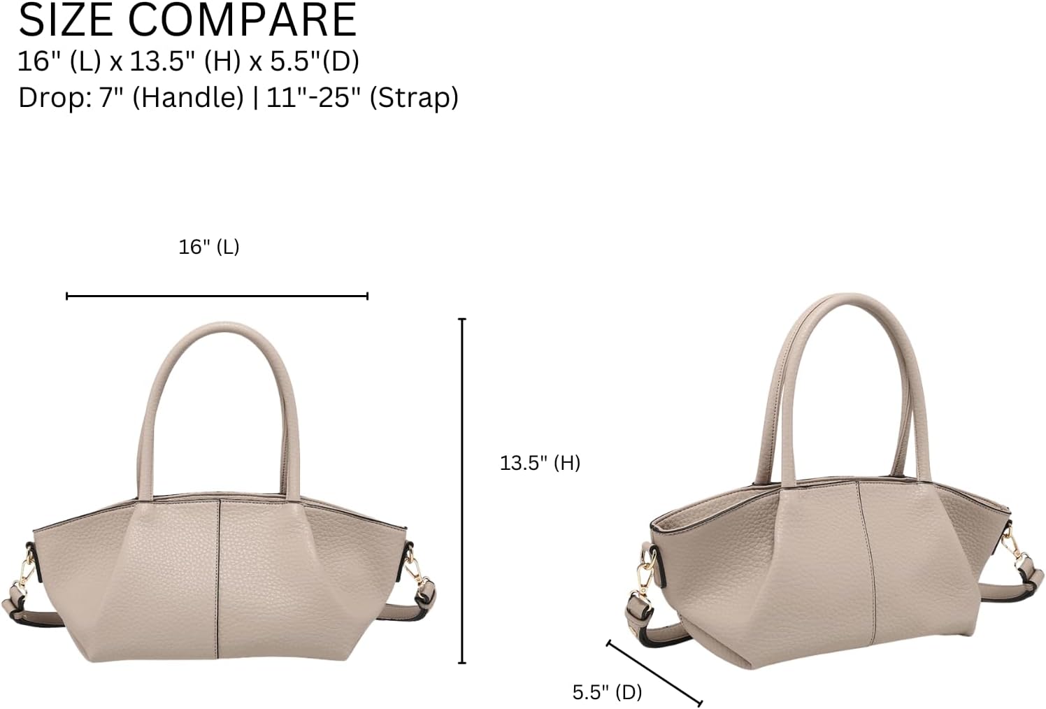 Karen Vegan Leather Shoulder Bag for Women Dual Handle Handbag Underarm Purse with Removable Crossbody Strap