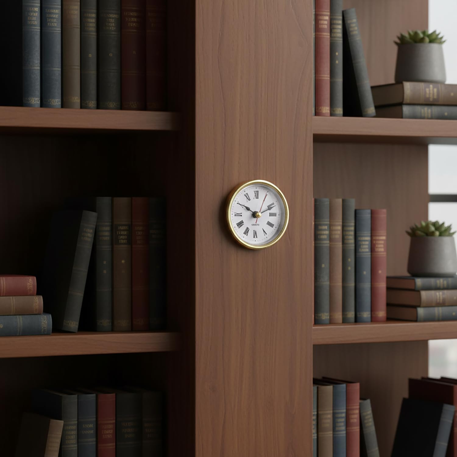 1 mini orologio da 65 mm, movimento rotondo, quadrante bianco, numeri romani, testa, mini decorazione per la casa (oro)
