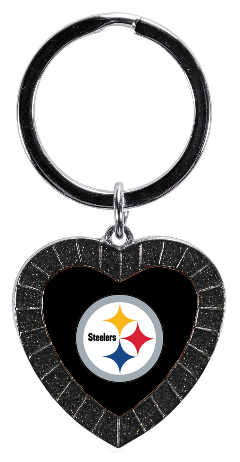 Rico Industries NFL Football Rhinestone Heart Keychain - Great Accessory