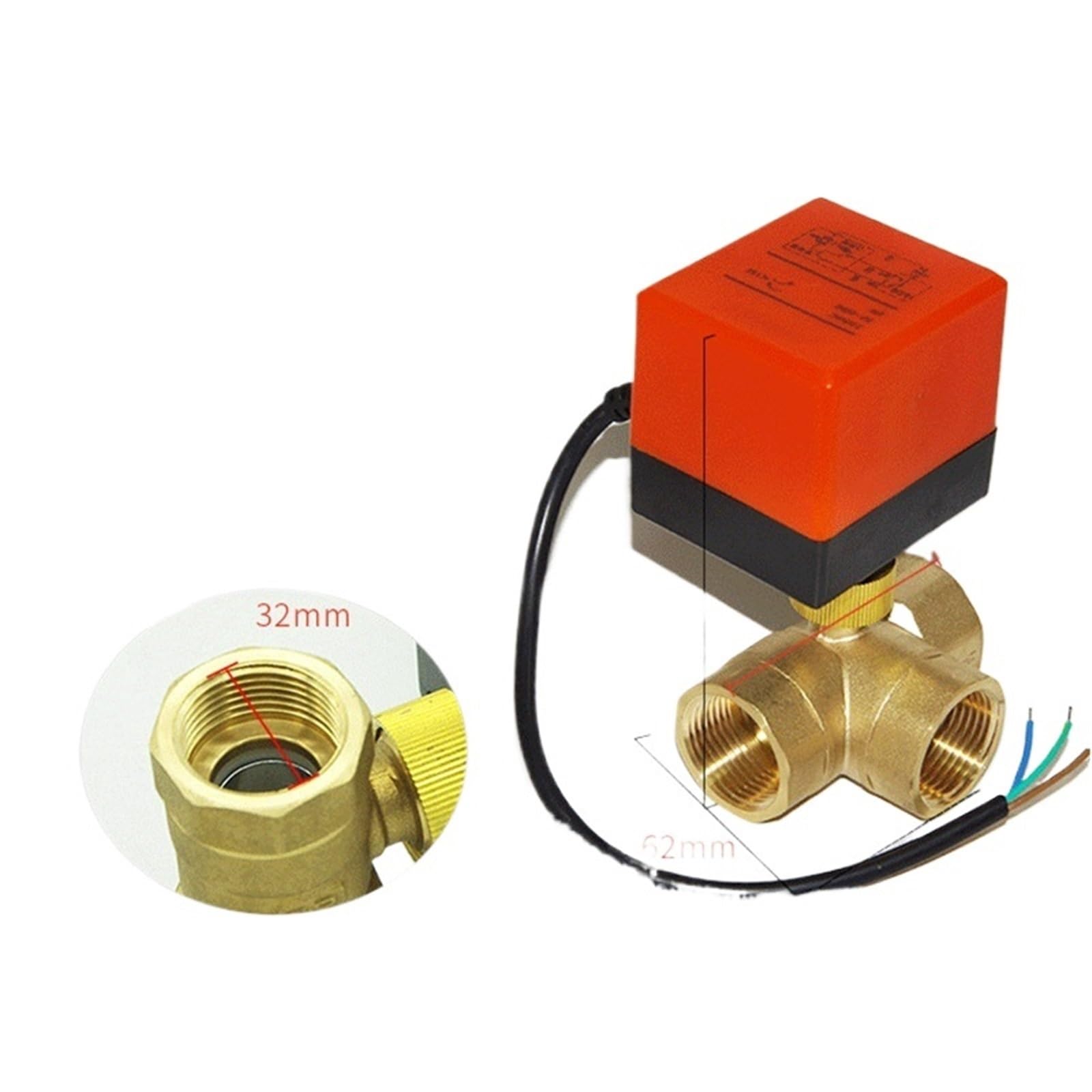 Vanne motorisée 3 voies 1 pouce 220V boisseau sphérique commande 2 points