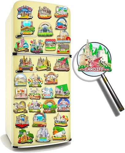 Vista 4 de Imán de Cardiff del Reino Unido para nevera, monumentos de madera 3D, recuerdos coleccionables, decoración hecha a mano -260
