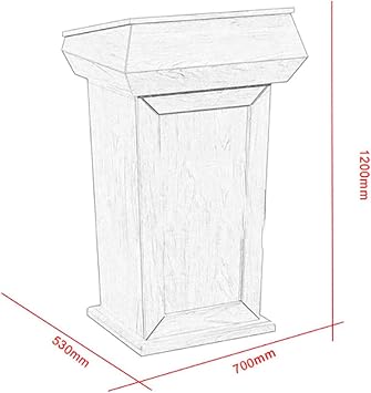 Podium Stand Portable Podium for Floor Standing Pulpit Lectern Stand-Up Lectern Deluxe Teacher Podiums Podium 53X70X120Cm Podium Stand Has Many Uses (Red Brown ,53x70x120cm