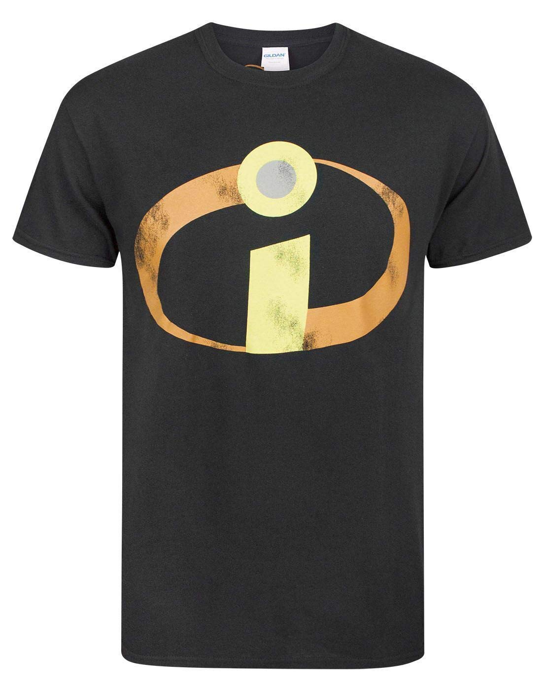 Disney Men's Black The Incredibles T-Shirt For | Adults Movie Distressed Logo Novelty Tee | Superhero Family Merchandise