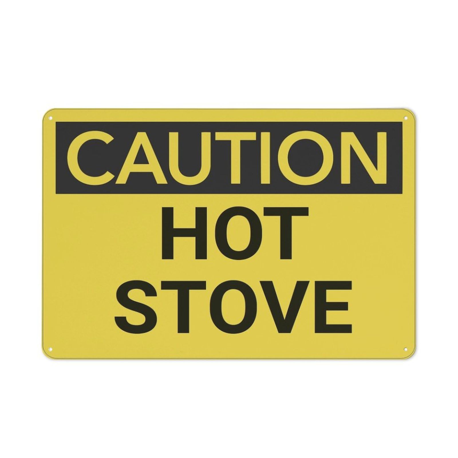 Xewazd A60 8"X12" Rust-Free Aluminum Sign - Caution Hot Stove | Printed With Graphics, Easy To Mount | Indoor & Outdoor Use