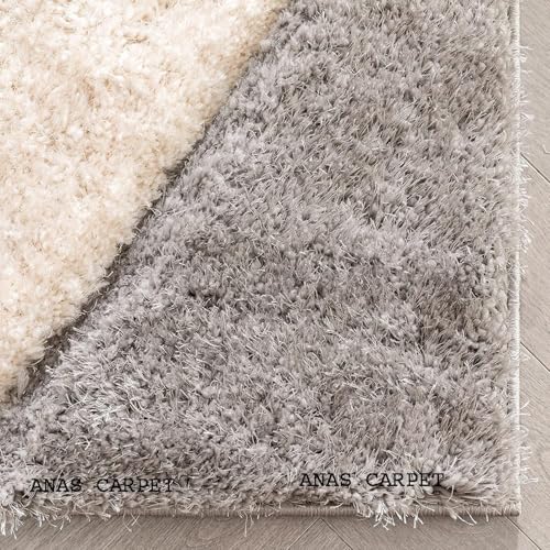 Image of SAGON Anti-Skid Shaggy Carpet Rug for Home | Ultra-Soft Plush Floor Mat for Living Room & Bedroom | Non-Slip, High-Density, Cozy Luxury Decor| 6 x 9 Feet Sky Stone