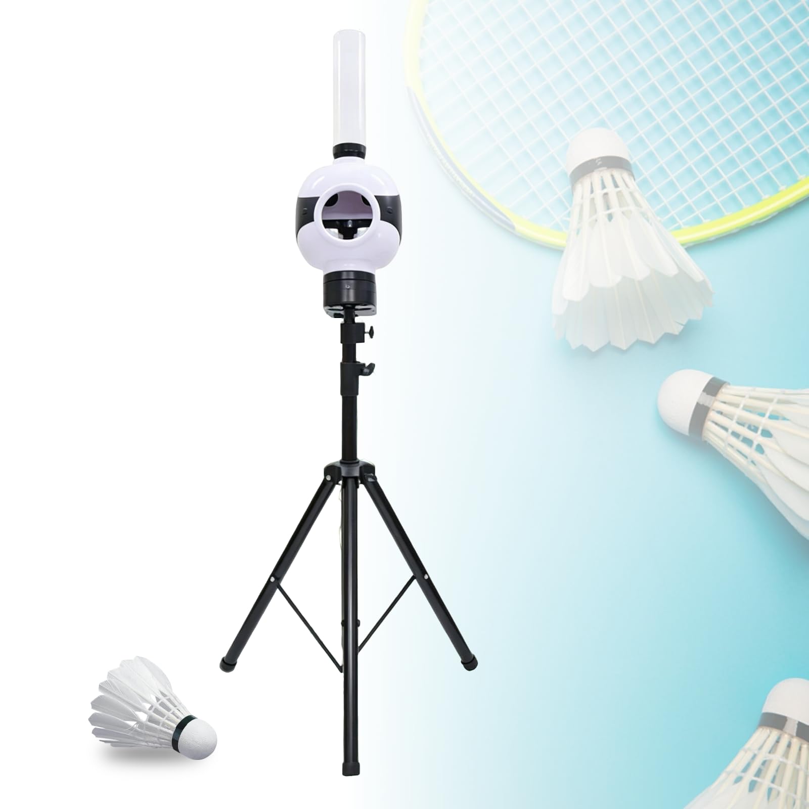 ZHENYUWANG Badminton shuttlecock machine, badminton training machine, portable automatic badminton shuttlecock launcher, suitable for indoor and outdoor training of all ages