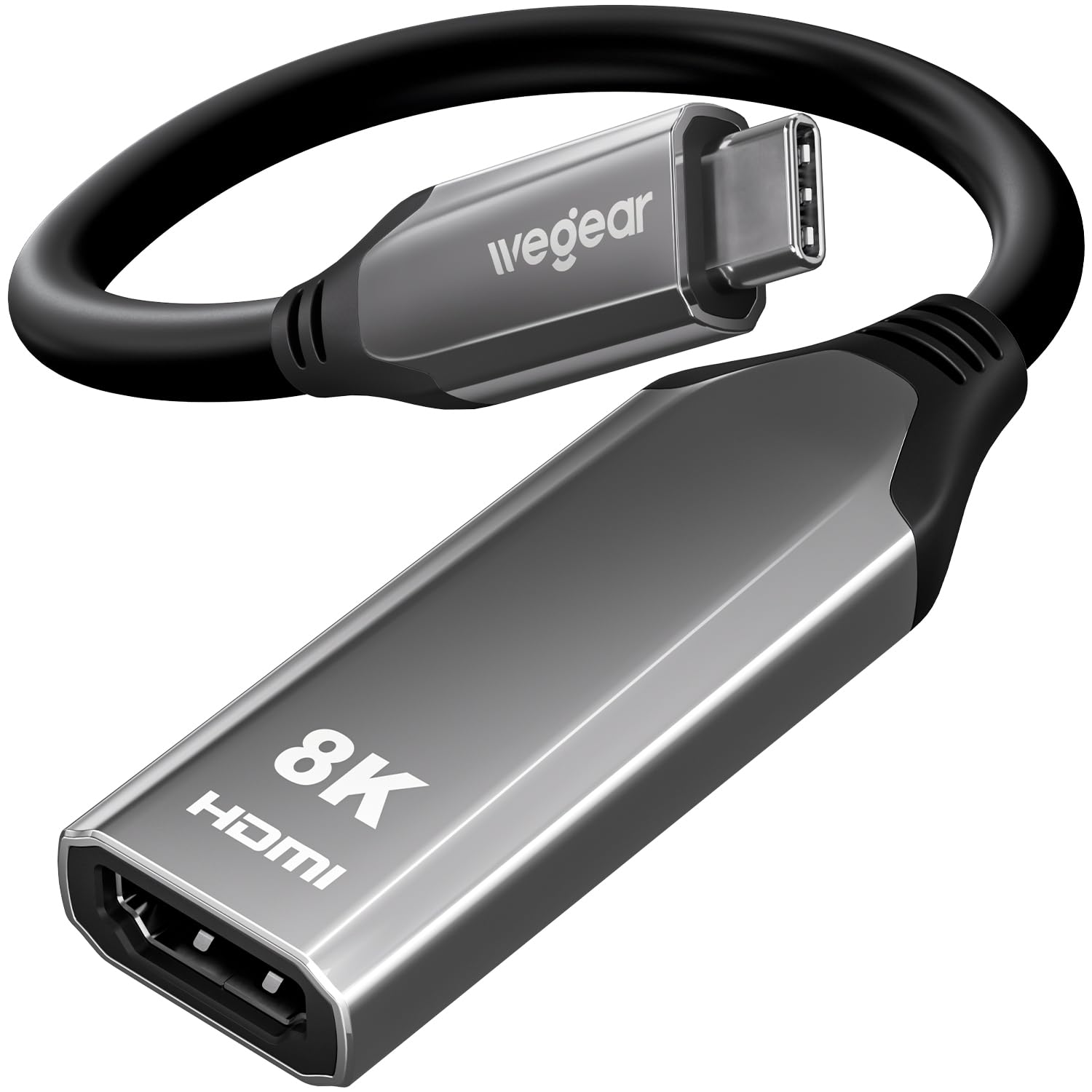 wegear USB C to HDMI Adapter 8K@60Hz, Type C to HDMI Converter 4K@144Hz [Thunderbolt 3/4 Compatible] - Supports 48Gbps, HDR10, Dolby Vision, Adapter