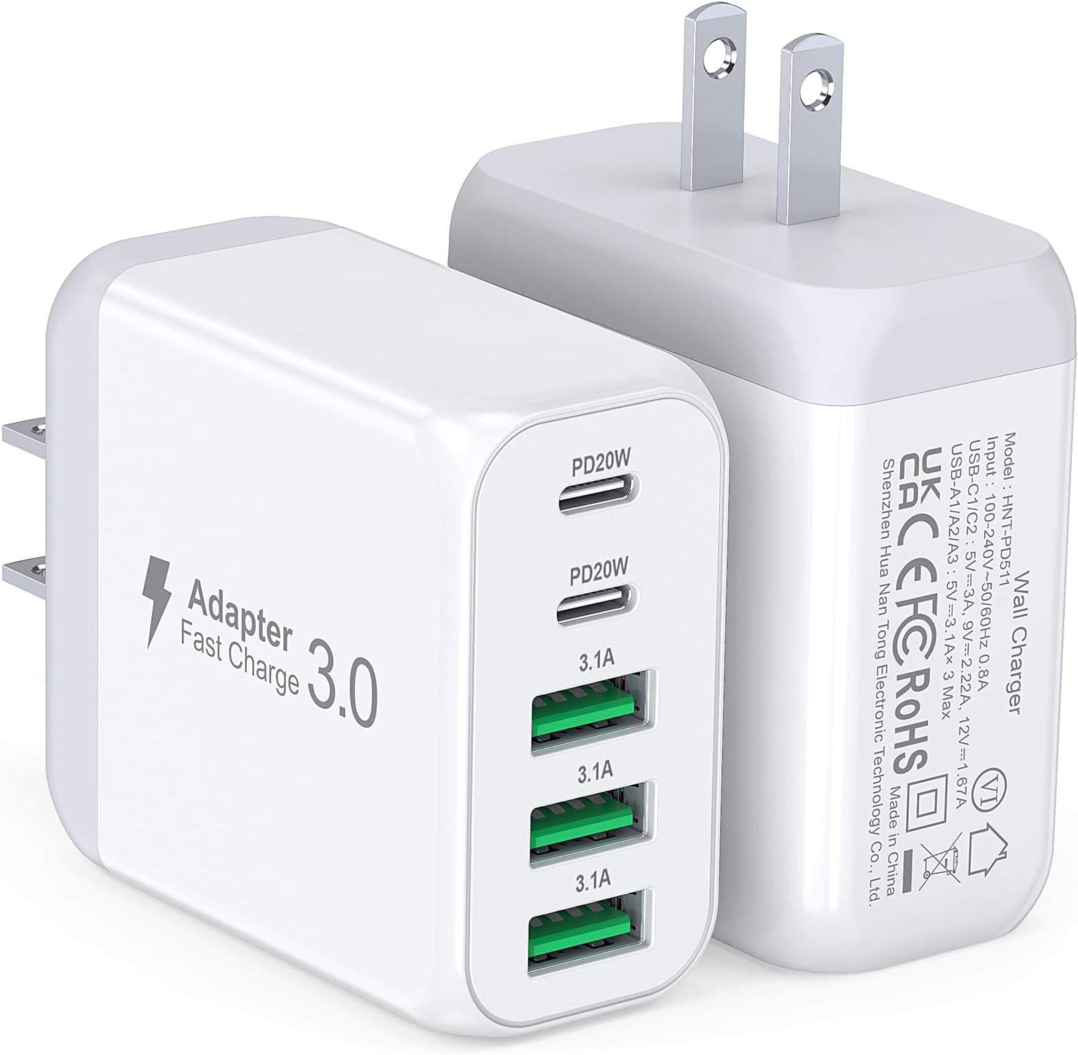 Amazon.com: USB C Wall Charger Block, 2Pack 50W 5-Port C Charger Fast ...