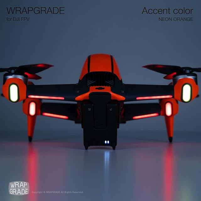 Foto 6 de 6 de WRAPGRADE Skin Compatible con DJI FPV - Accent Color (NEON ORANGE)