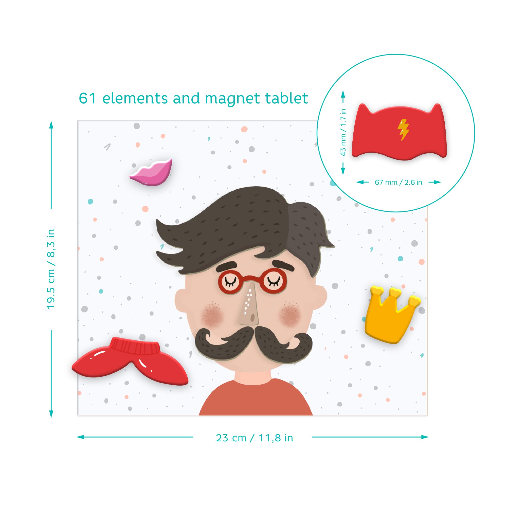 Gioco creativo magnetico viso umano per bambini dai 3 anni in più Lavagna magnetica con elementi magnetici Dodo Regalo educativo dettagliato perfetto per ragazzi e ragazze